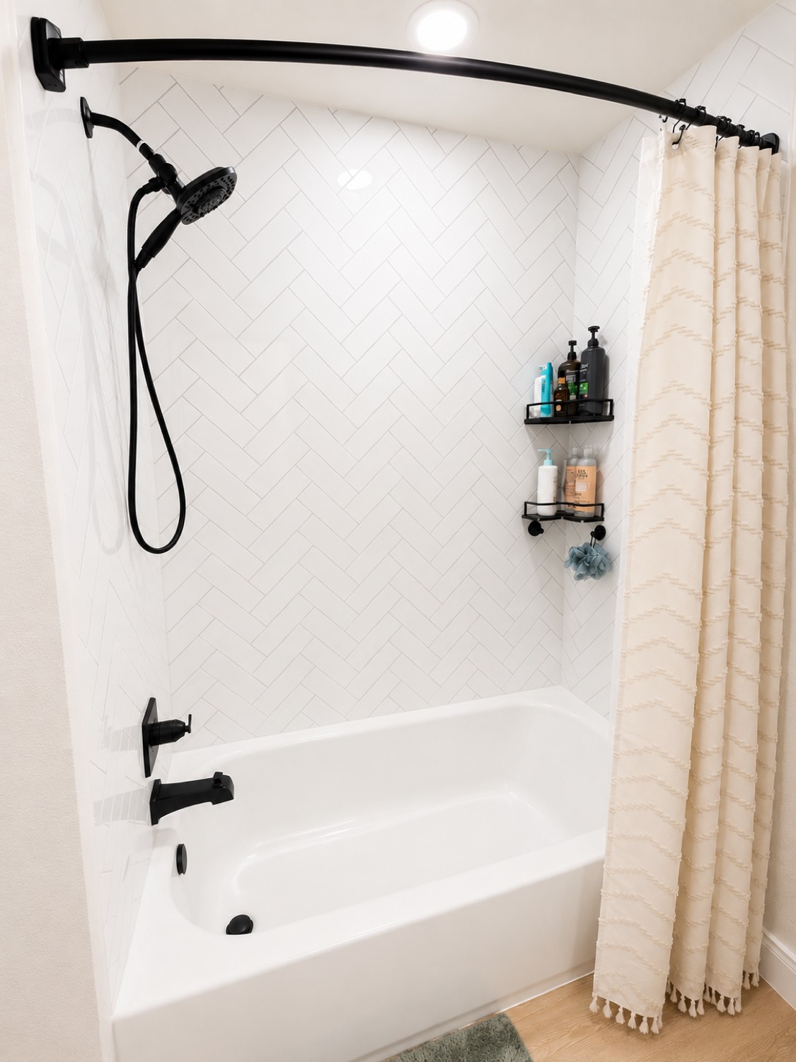 Remodeled guest bathroom walk-in shower